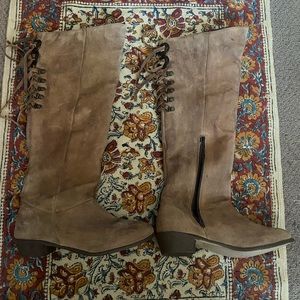 Knee High Suede Leather Boots